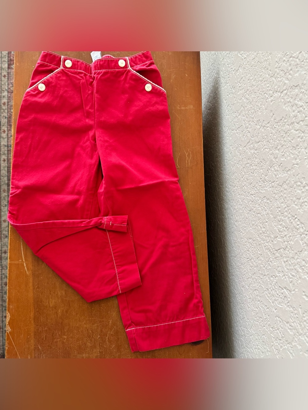 Vintage 2001 Gymboree Red Button Pants Size 7 Y2K